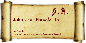 Jakatics Manuéla névjegykártya